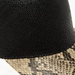 Stella McCartney Black Straw And Faux Python Baseball Cap Size 57 For Women -Stella McCartney Sales luxury women stella mccartney new travel p81357 0004
