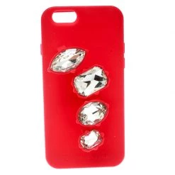 Stella McCartney Red Rubber Crystal Four Finger Ring IPhone 6 Case For Women