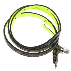 Stella McCartney Neon Green Python Print Skinny Belt 70 CM For Women -Stella McCartney Sales luxury women stella mccartney used accessories p20333 003