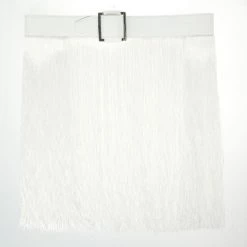 Stella McCartney Wide White Faux Leather And Fringe Belt Size 75 CM For Women