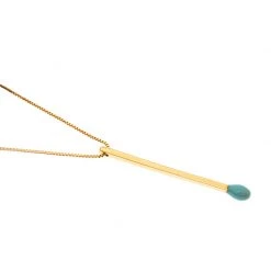 Stella McCartney Matchstick Enamel Gold Tone Pendant Necklace For Women -Stella McCartney Sales luxury women stella mccartney used accessories p230407 001