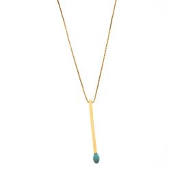 Stella McCartney Sales 14 Stella McCartney Matchstick Enamel Gold Tone Pendant Necklace For Women