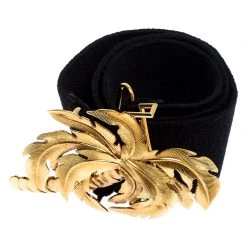 Stella McCartney Black Canvas Palm Tree Buckle Belt 80CM For Women -Stella McCartney Sales luxury women stella mccartney used accessories p249325 001