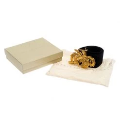 Stella McCartney Black Canvas Palm Tree Buckle Belt 80CM For Women -Stella McCartney Sales luxury women stella mccartney used accessories p249325 006