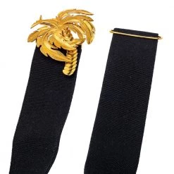 Stella McCartney Black Canvas Palm Tree Buckle Belt 80 CM For Women -Stella McCartney Sales luxury women stella mccartney used accessories p390672 005