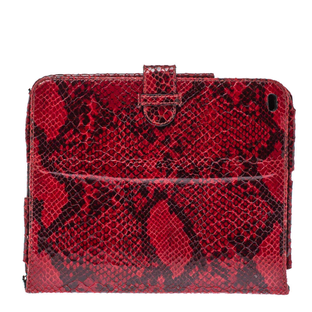 Stella McCartney Red Python Print Faux Leather Falabella IPad Holder For Women 6 Stella McCartney Red Python Print Faux Leather Falabella IPad Holder For Women - Image 4