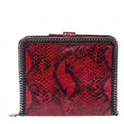 Stella McCartney Red Python Print Faux Leather Falabella IPad Holder For Women