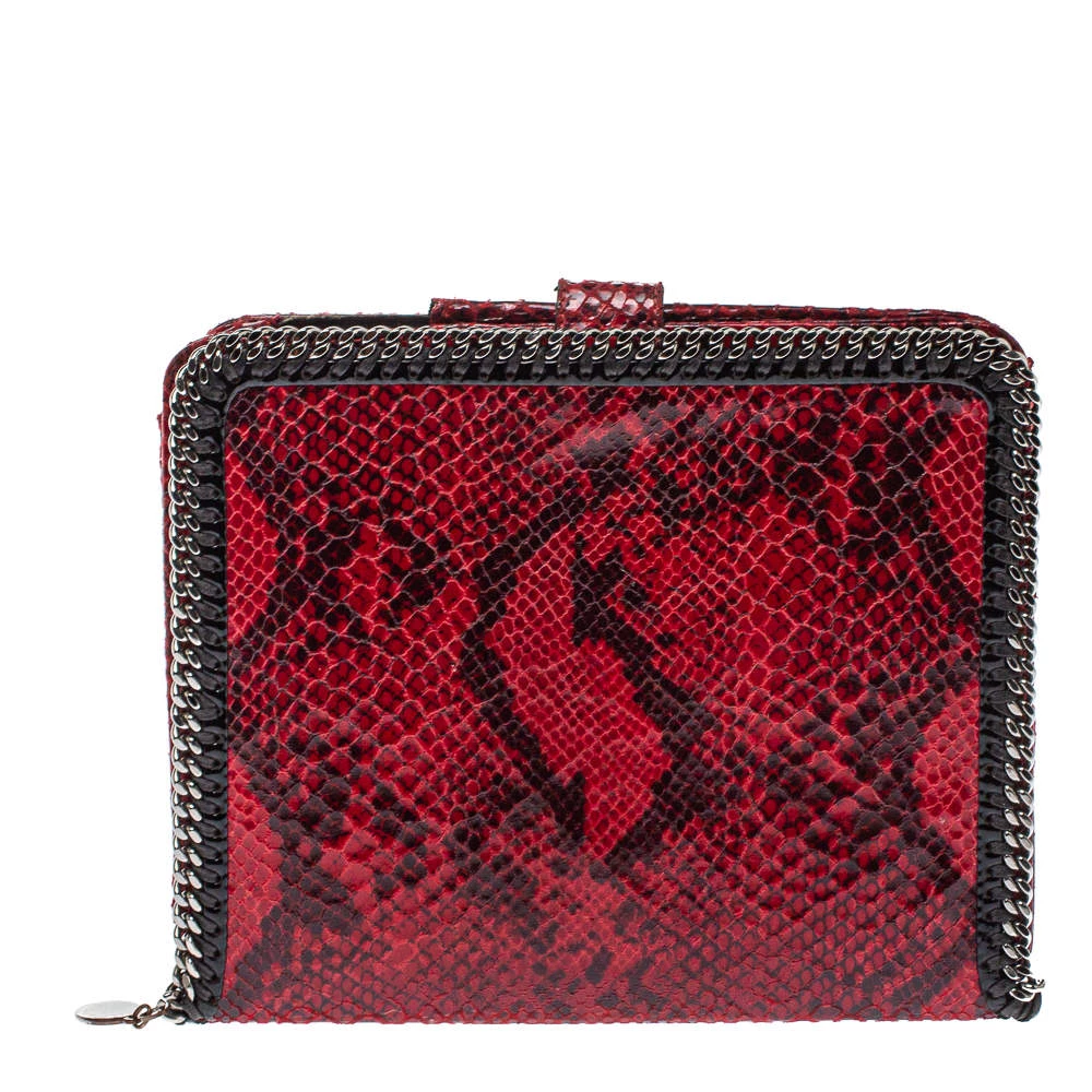 Stella McCartney Red Python Print Faux Leather Falabella IPad Holder For Women 3 Stella McCartney Red Python Print Faux Leather Falabella IPad Holder For Women
