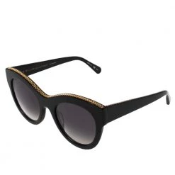 Stella McCartney Black & Gold / Grey Gradient SC0018S Cat Eye Sunglasses For Women -Stella McCartney Sales luxury women stella mccartney used accessories p421495 003