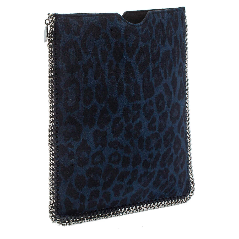 Stella McCartney Blue/Black Leopard Print Faux Leather Falabella IPad Case For Women 5 Stella McCartney Blue/Black Leopard Print Faux Leather Falabella IPad Case For Women - Image 3
