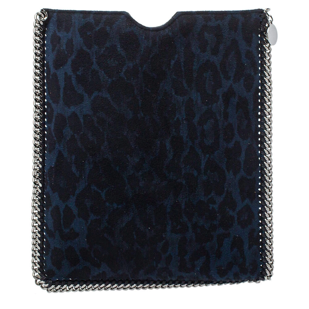 Stella McCartney Blue/Black Leopard Print Faux Leather Falabella IPad Case For Women 6 Stella McCartney Blue/Black Leopard Print Faux Leather Falabella IPad Case For Women - Image 4