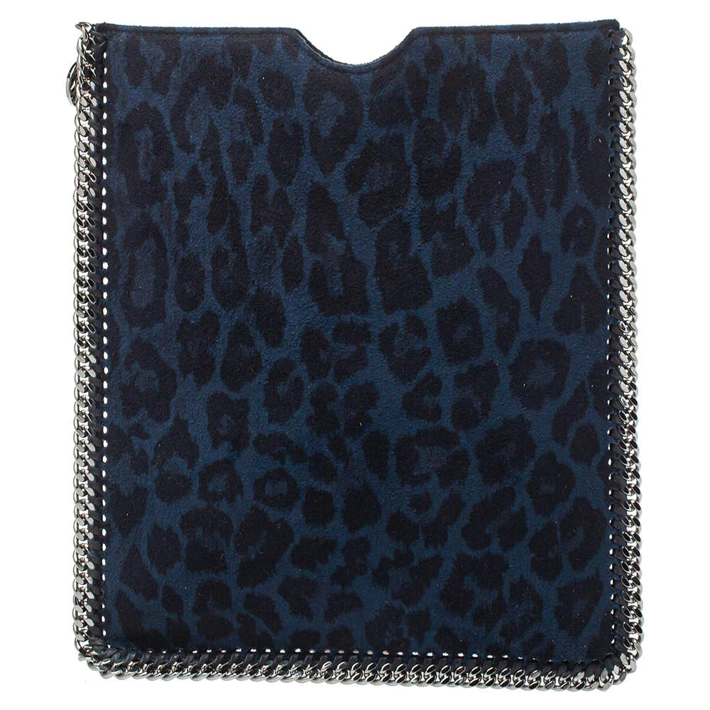 Stella McCartney Blue/Black Leopard Print Faux Leather Falabella IPad Case For Women 3 Stella McCartney Blue/Black Leopard Print Faux Leather Falabella IPad Case For Women