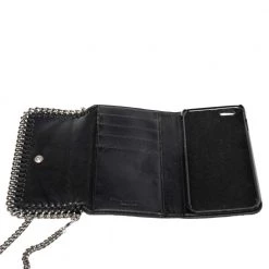 Stella McCartney Brown/Grey Faux Python Leather Falabella Chain Phone Case For Women -Stella McCartney Sales luxury women stella mccartney used accessories p521258 004