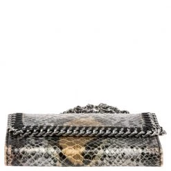 Stella McCartney Brown/Grey Faux Python Leather Falabella Chain Phone Case For Women -Stella McCartney Sales luxury women stella mccartney used accessories p521258 007