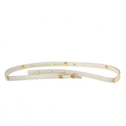 Stella McCartney White Faux Leather And Metal Slim Belt 65CM For Women -Stella McCartney Sales luxury women stella mccartney used accessories p595322 001