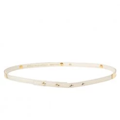 Stella McCartney White Faux Leather And Metal Slim Belt 65CM For Women