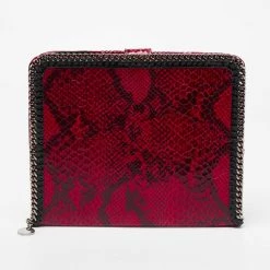 Stella McCartney Red Faux Python Leather Falabella IPad 2 Case Holder For Women -Stella McCartney Sales luxury women stella mccartney used accessories p668318 004