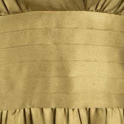 Stella McCartney Dull Gold Satin Pleated Long Sleeve Dress S For Women -Stella McCartney Sales luxury women stella mccartney used clothes p102090 0004