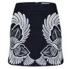 Stella McCartney Navy Blue Wool Cashmere Axelle Embroidered Skirt M For Women