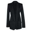 Stella McCartney Navy Blue Wool Contrast Lapel Detail Blazer L For Women
