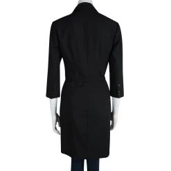 Stella McCartney Black Wool Notched Collar Belted Coat S For Women -Stella McCartney Sales luxury women stella mccartney used clothes p108325 003
