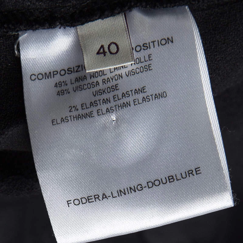 Stella McCartney Black Floral Embossed Jacquard V-Neck Long Sleeve Dress S For Women 8 Stella McCartney Black Floral Embossed Jacquard V-Neck Long Sleeve Dress S For Women - Image 6