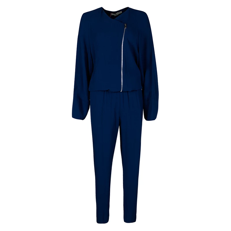 Stella McCartney FW'14 Navy Blue Zip Detail Brooke Jumpsuit S For Women 3 Stella McCartney FW'14 Navy Blue Zip Detail Brooke Jumpsuit S For Women