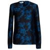 Stella McCartney FW'16 Black And Blue Floral Jacquard Long Sleeve Top M For Women