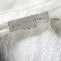 Stella McCartney Off White Self Striped Cotton-Silk Long Sleeve Shirt S For Women -Stella McCartney Sales luxury women stella mccartney used clothes p115129 0005