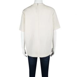 Stella Mccartney Cream Jersey Floral Motif Lace Applique Detail Oversized Top S For Women -Stella McCartney Sales luxury women stella mccartney used clothes p116973 003