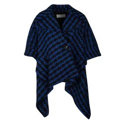 Stella McCartney Blue And Black Wool Short Sleeve Jacket S For Women