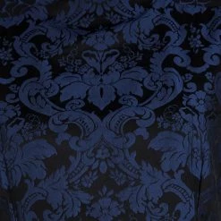 Stella McCartney Blue And Black Floral Jacquard Pleat Detail Long Sleeve Dress M For Women -Stella McCartney Sales luxury women stella mccartney used clothes p123583 004