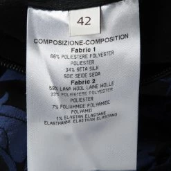 Stella McCartney Blue And Black Floral Jacquard Pleat Detail Long Sleeve Dress M For Women -Stella McCartney Sales luxury women stella mccartney used clothes p123583 006