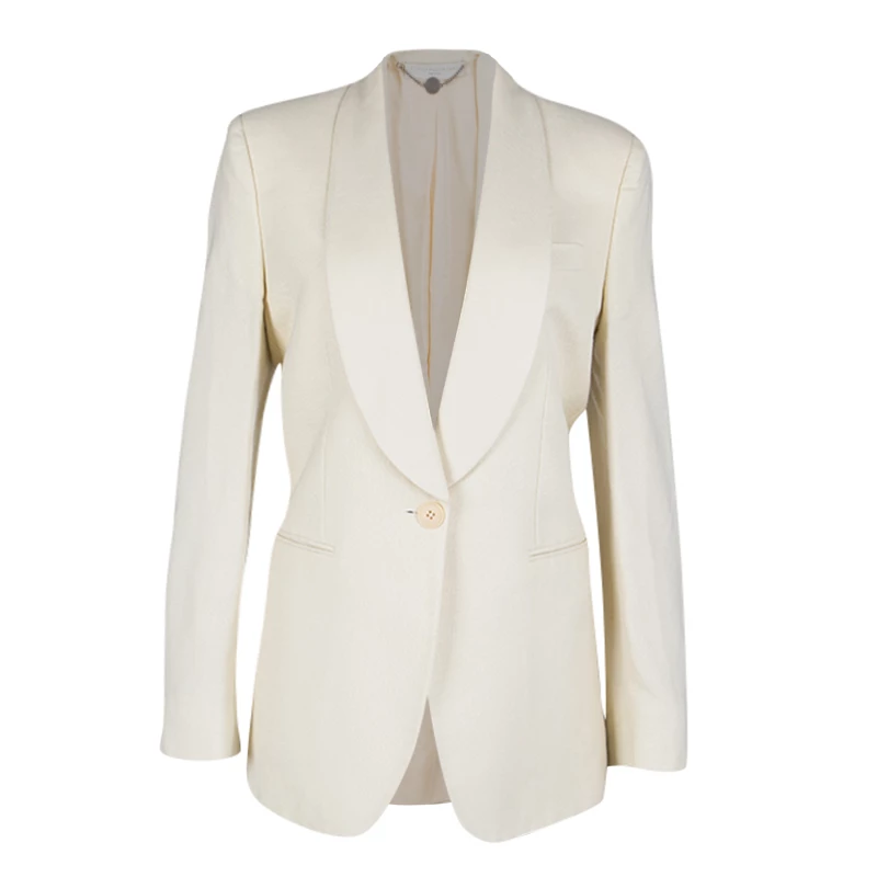 Stella McCartney Cream Tailored Blazer M For Women 3 Stella McCartney Cream Tailored Blazer M For Women