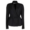 Stella McCartney Black Wool Textured Lapel Collarless Blazer M For Women -Stella McCartney Sales luxury women stella mccartney used clothes p125019 0001