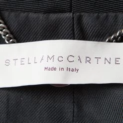 Stella McCartney Black Wool Textured Lapel Collarless Blazer M For Women -Stella McCartney Sales luxury women stella mccartney used clothes p125019 0005