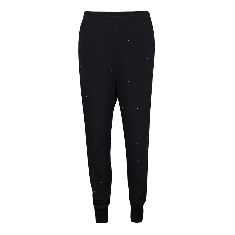 Stella McCartney Black Crystal Embellished Jogger Pants S For Women 3 Stella McCartney Black Crystal Embellished Jogger Pants S For Women