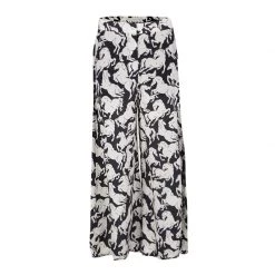 Stella McCartney Monochrome Horse Printed Silk Darcy Palazzo Pants S For Women