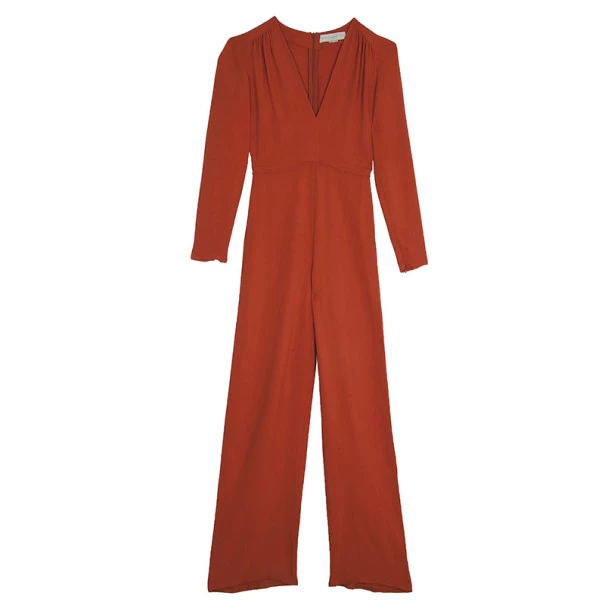 Stella McCartney Orange V-neck Jumpsuit S For Women 3 Stella McCartney Orange V-neck Jumpsuit S For Women