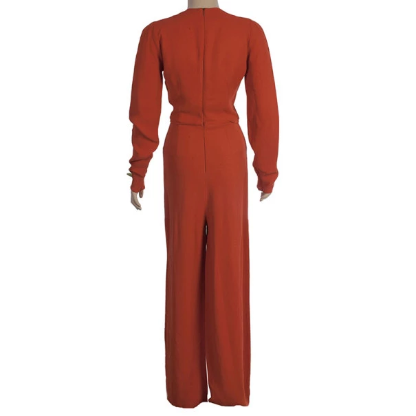 Stella McCartney Orange V-neck Jumpsuit S For Women 5 Stella McCartney Orange V-neck Jumpsuit S For Women - Image 3