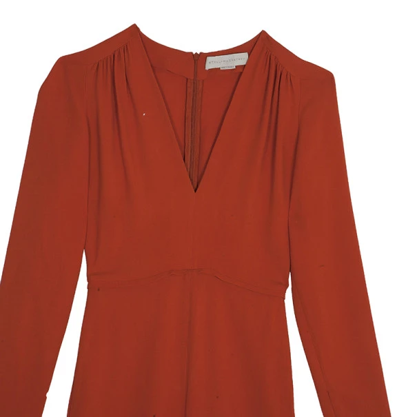 Stella McCartney Orange V-neck Jumpsuit S For Women 6 Stella McCartney Orange V-neck Jumpsuit S For Women - Image 4