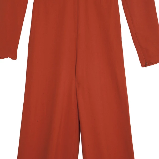 Stella McCartney Orange V-neck Jumpsuit S For Women 11 Stella McCartney Orange V-neck Jumpsuit S For Women - Image 9