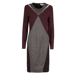 Stella McCartney Colorblock Knit Mesh Insert Long Sleeve Dress M For Women