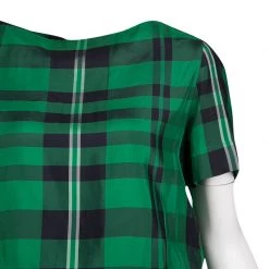 Stella McCartney Green Aurore Gingham Checked Boat Neck Romper S For Women -Stella McCartney Sales luxury women stella mccartney used clothes p135464 0004