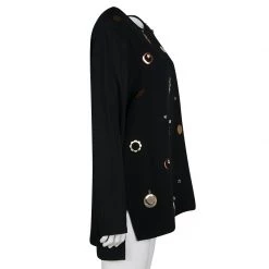 Stella McCartney Black Metal And Crystal Embellished Long Sleeve Viac Tunic L For Women 12 Stella McCartney Black Metal And Crystal Embellished Long Sleeve Viac Tunic L For Women -Stella McCartney Sales luxury women stella mccartney used clothes p135605 004