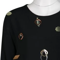 Stella McCartney Black Metal And Crystal Embellished Long Sleeve Viac Tunic L For Women 13 Stella McCartney Black Metal And Crystal Embellished Long Sleeve Viac Tunic L For Women -Stella McCartney Sales luxury women stella mccartney used clothes p135605 005
