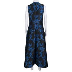 Stella McCartney Black And Blue Embellished Floral Jacquard Angelica Gown M For Women -Stella McCartney Sales luxury women stella mccartney used clothes p138382 0003