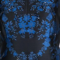 Stella McCartney Black And Blue Embellished Floral Jacquard Angelica Gown M For Women -Stella McCartney Sales luxury women stella mccartney used clothes p138382 0004
