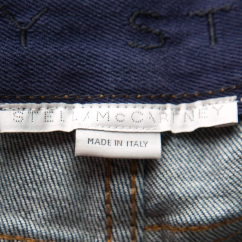 Stella McCartney Indigo Dark Wash Denim Flared High Waist Culottes M For Women 7 Stella McCartney Indigo Dark Wash Denim Flared High Waist Culottes M For Women - Image 5