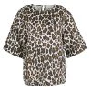 Stella McCartney Cream Animal Print Linen Short Sleeve Oversized Blouse M For Women -Stella McCartney Sales luxury women stella mccartney used clothes p139303 0001